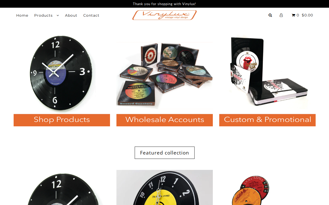Vinylux website preview