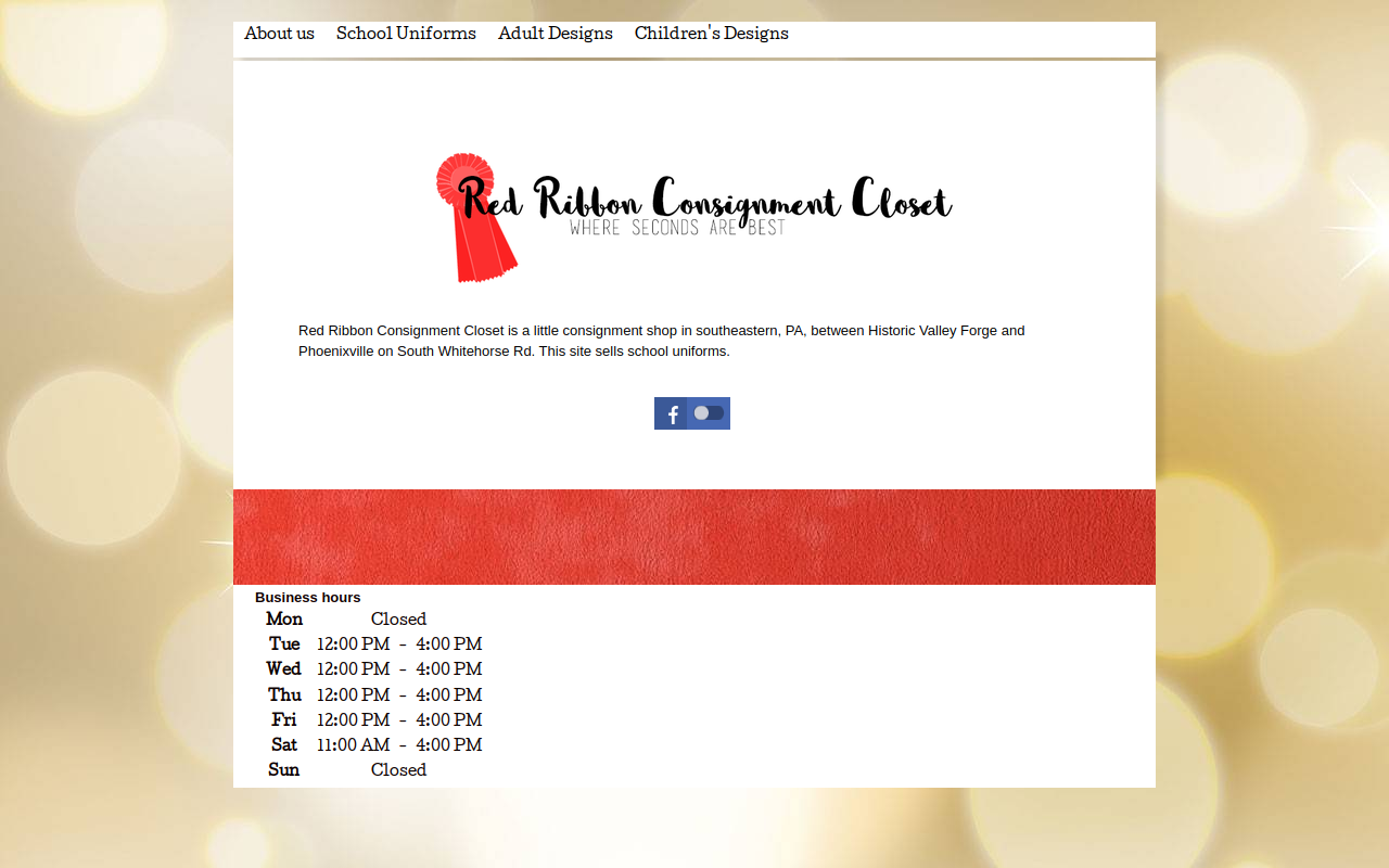 Red Ribbon Consignment Closet website preview