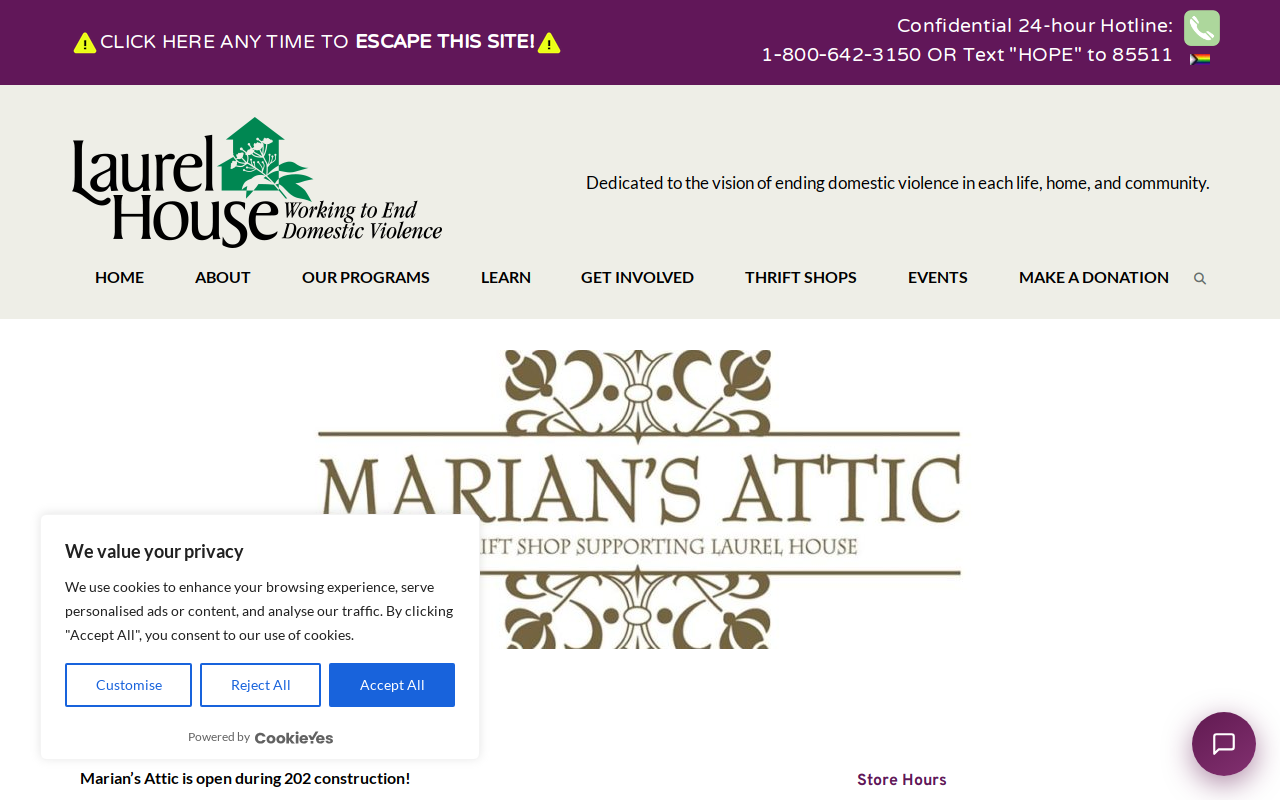 Marian's Attic website preview