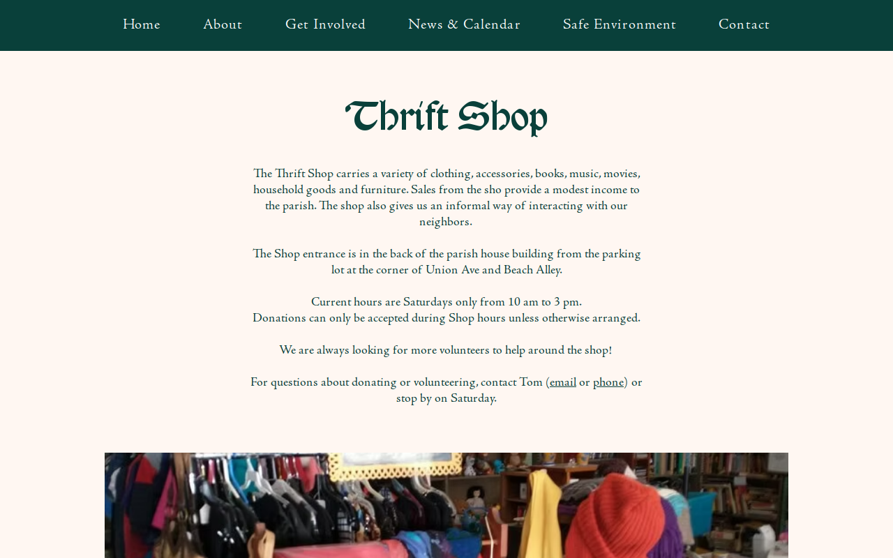 SJB Bridgeport Thrift Shop website preview