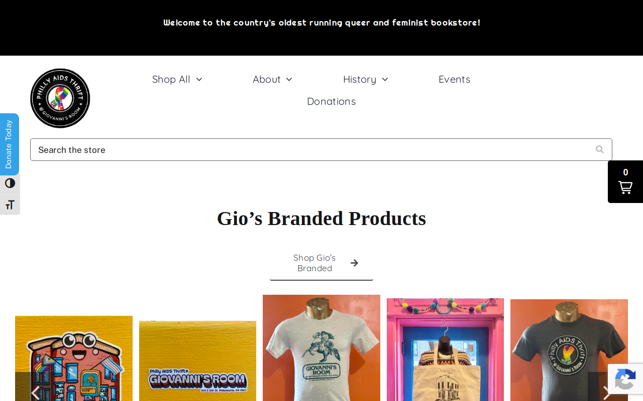 Philly AIDS Thrift at Giovanni's Room website preview