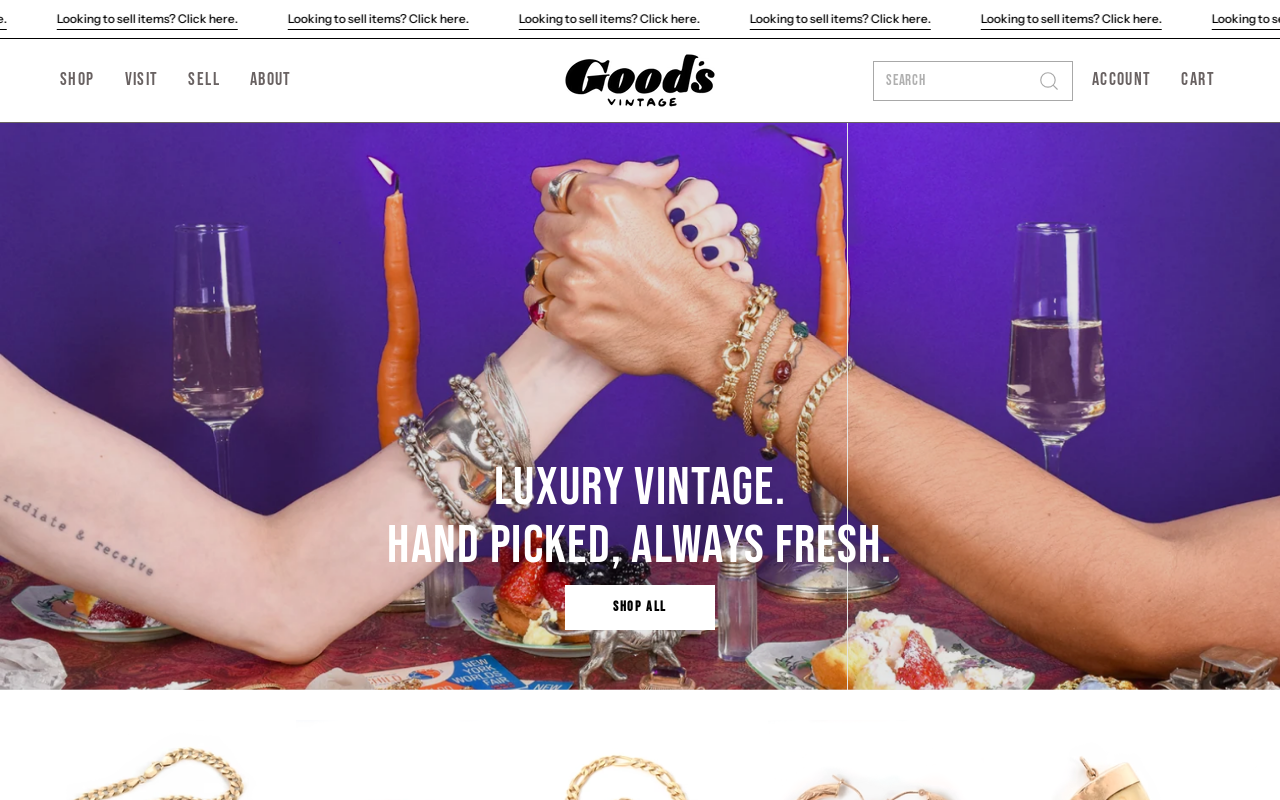 Good's Vintage: Home Decor website preview