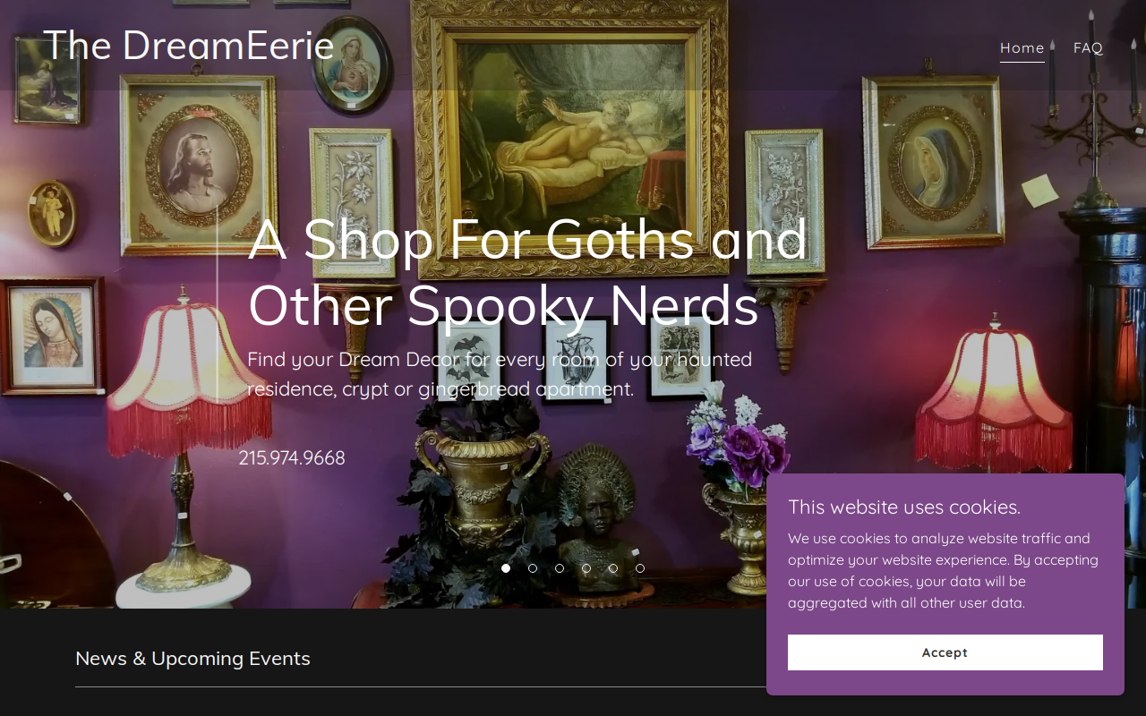 The DreamEerie website preview