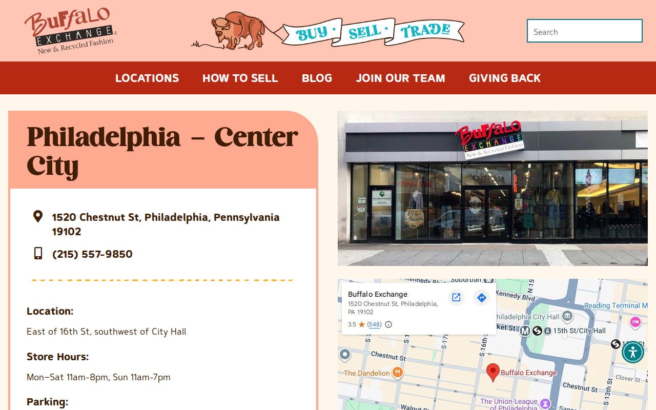 Buffalo Exchange website preview