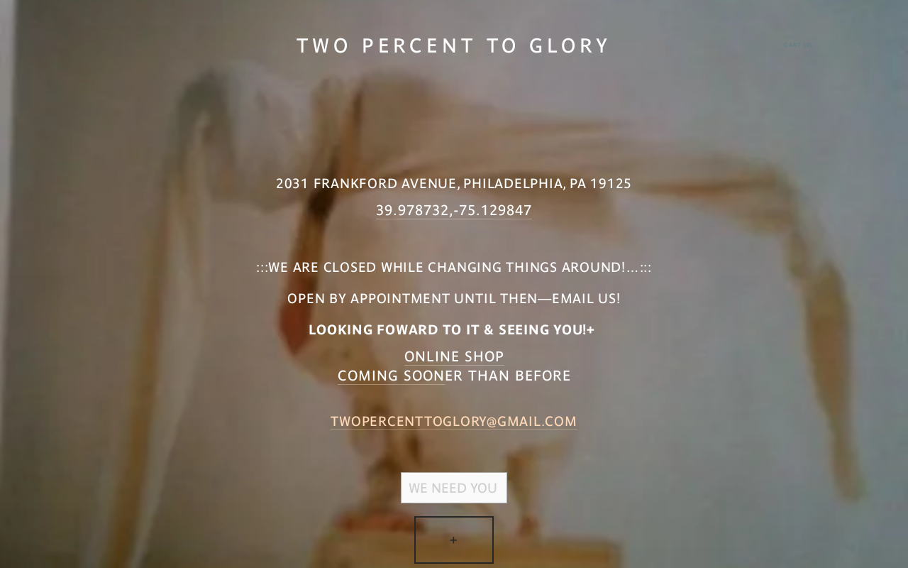 Two Percent To Glory website preview
