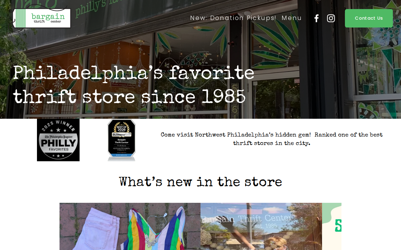 Bargain Thrift Center website preview