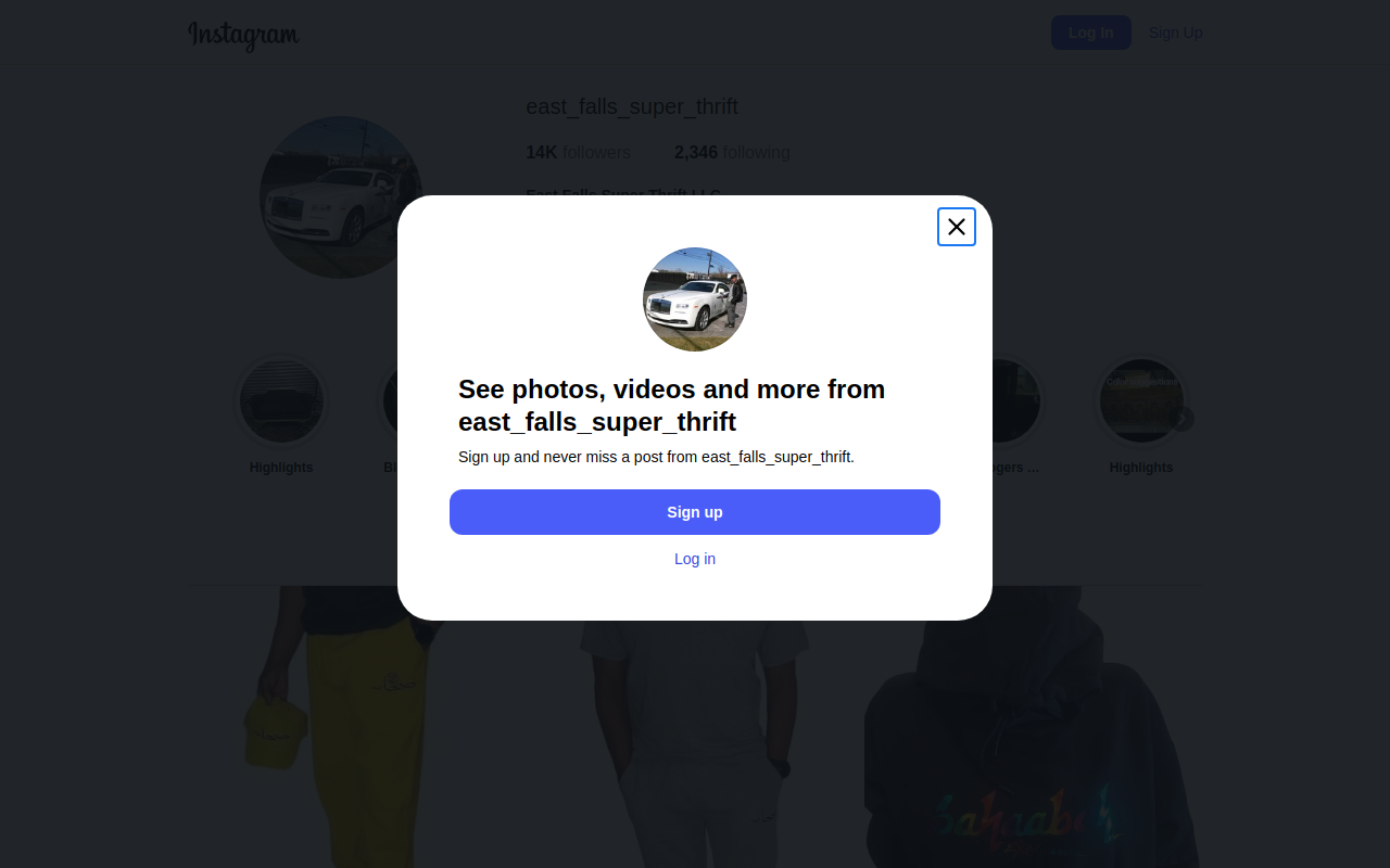 East Falls Super Thrift website preview