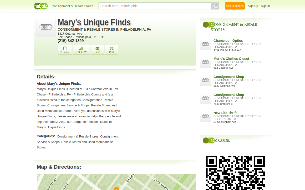 Mary's Unique Finds website preview