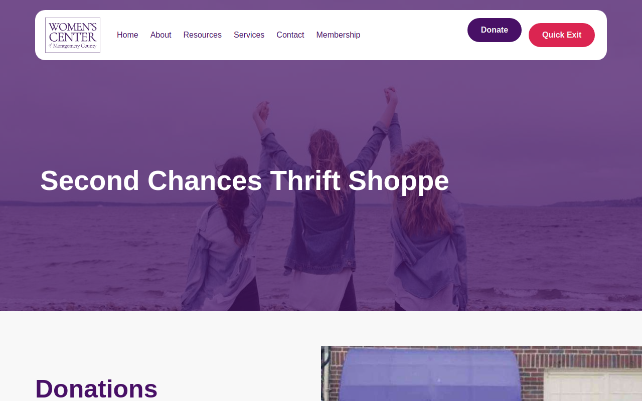 Second Chances Shoppe website preview
