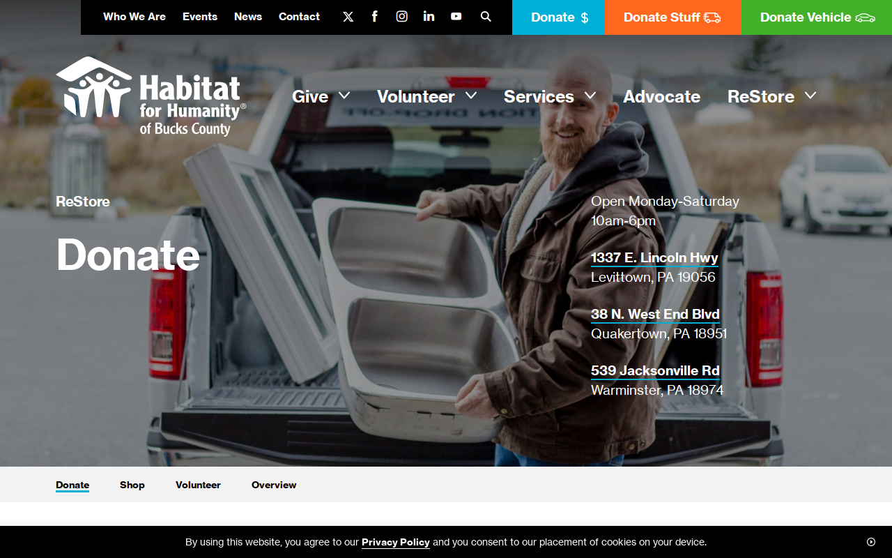 Habitat For Humanity Langhorne ReStore website preview