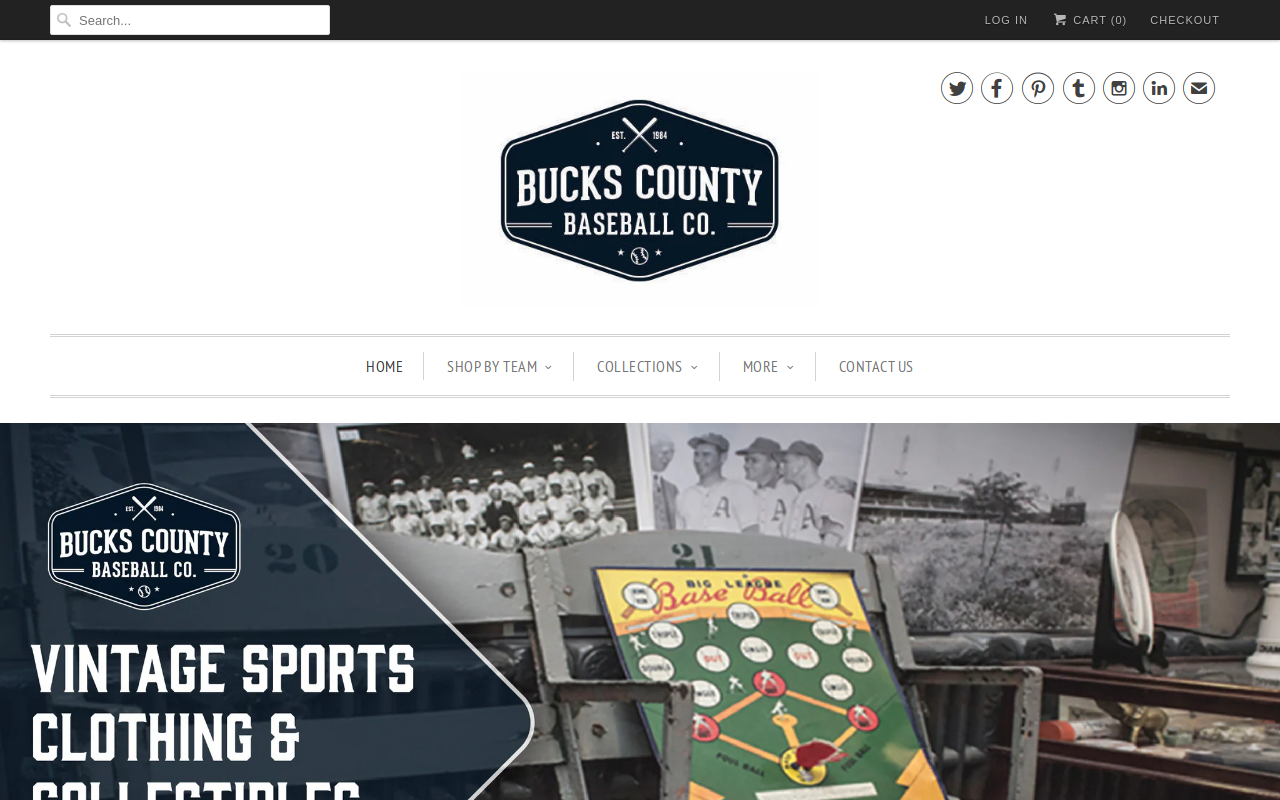 Bucks County Baseball Co. website preview