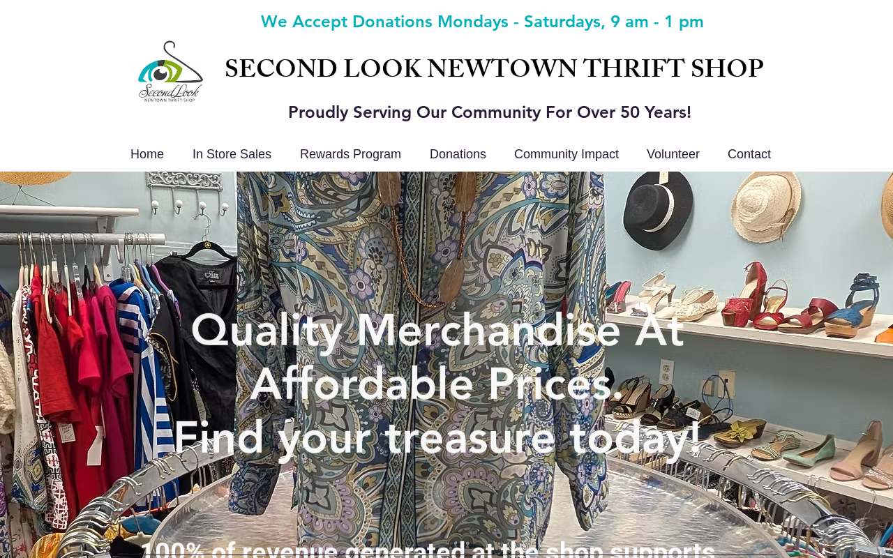 Second Look Newtown Thrift Shop website preview