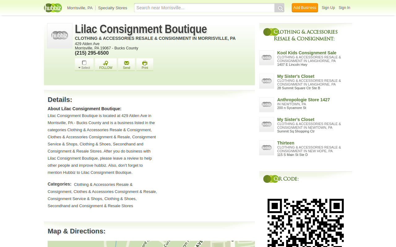 Lilac Consignment Boutique website preview