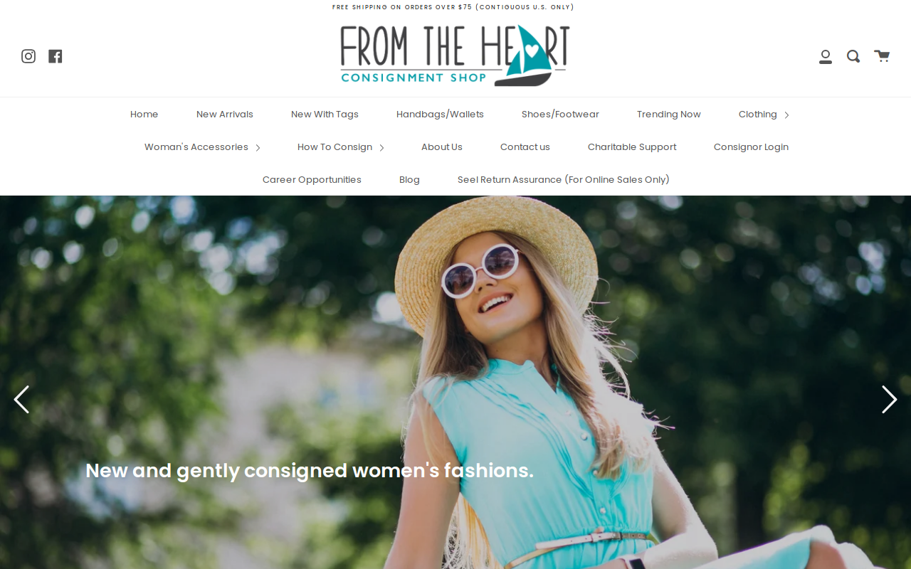 From The Heart Consignment Shop website preview