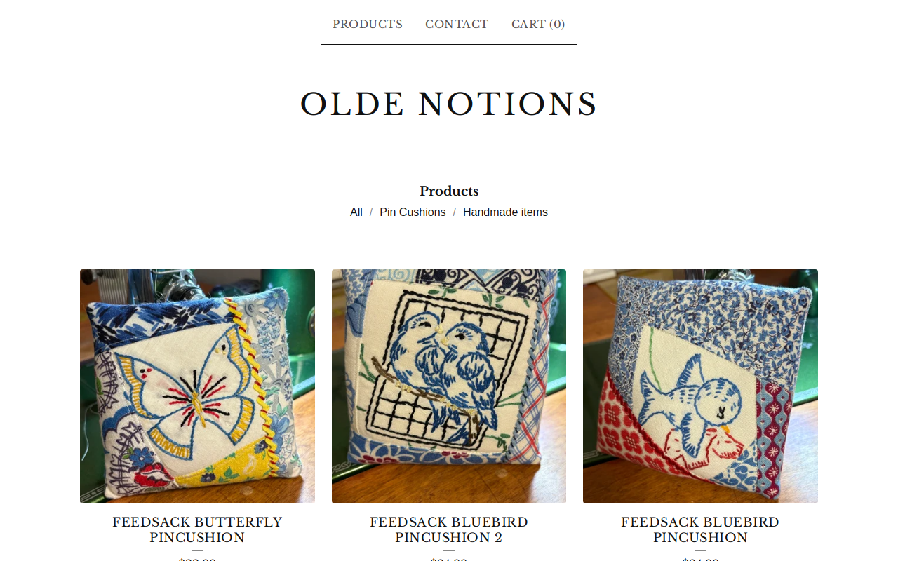 Olde Notions website preview