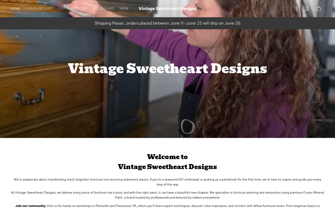 Vintage Sweetheart Designs website preview