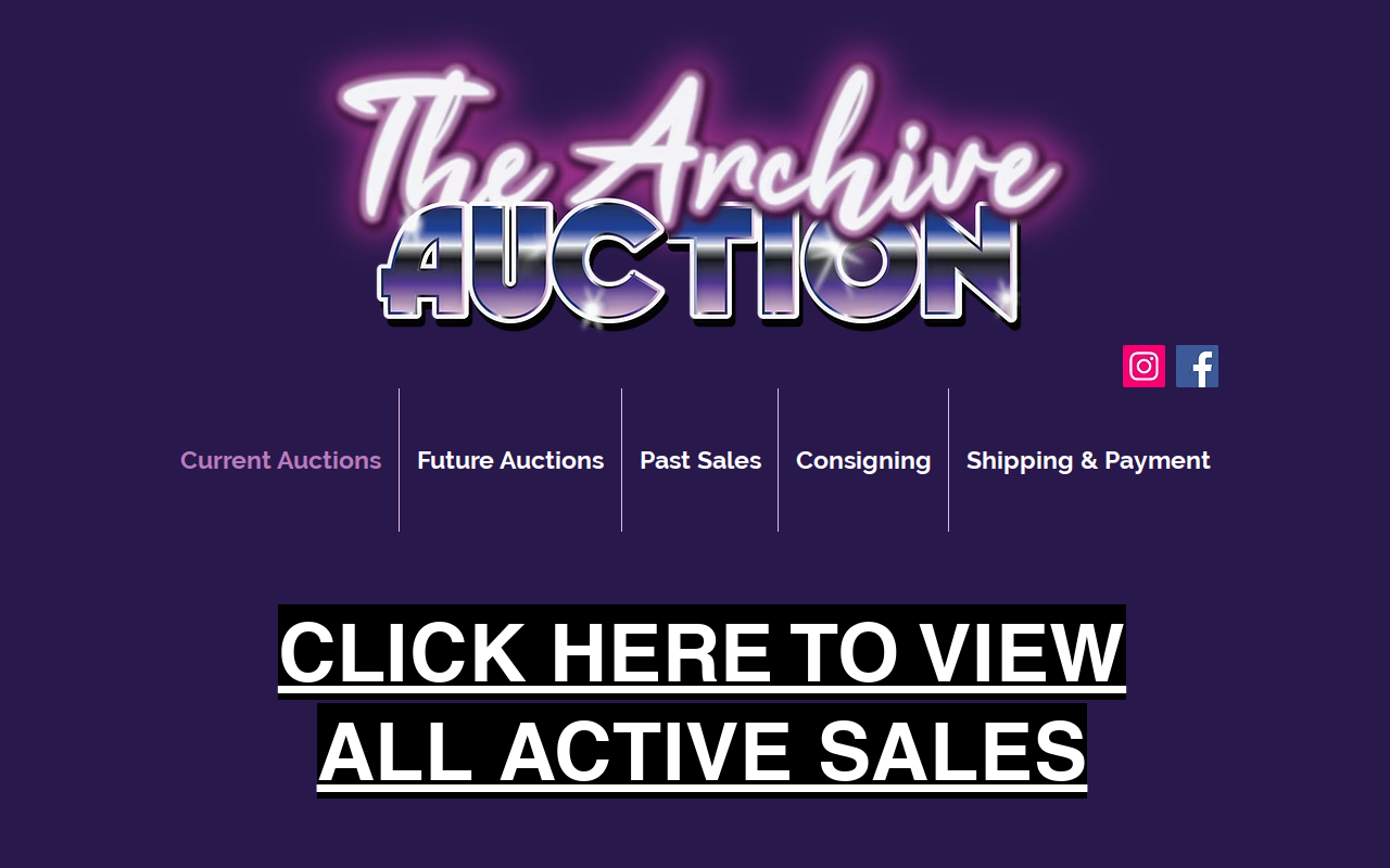 The Archive Auction LLC website preview