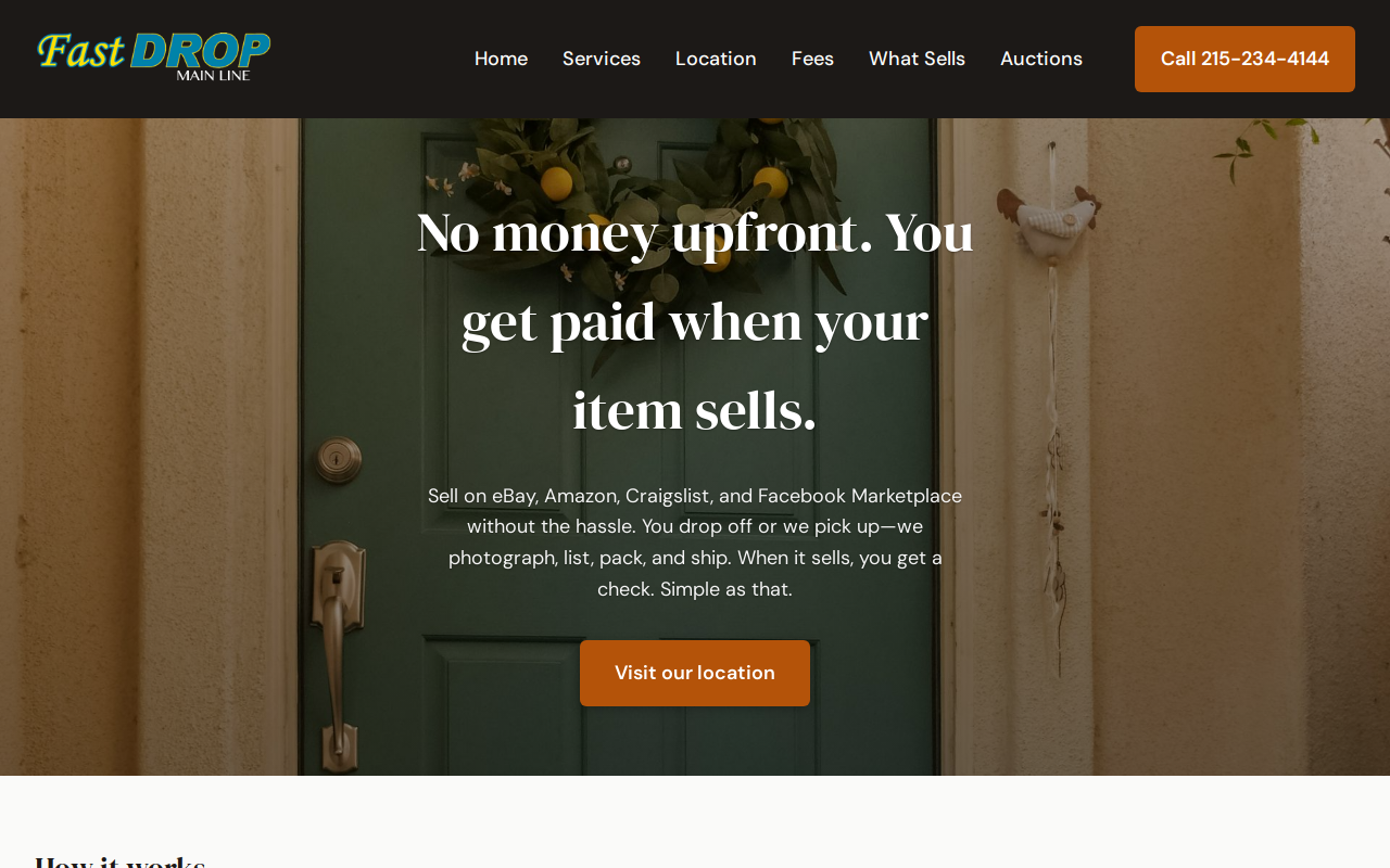 FastDrop Main Line website preview