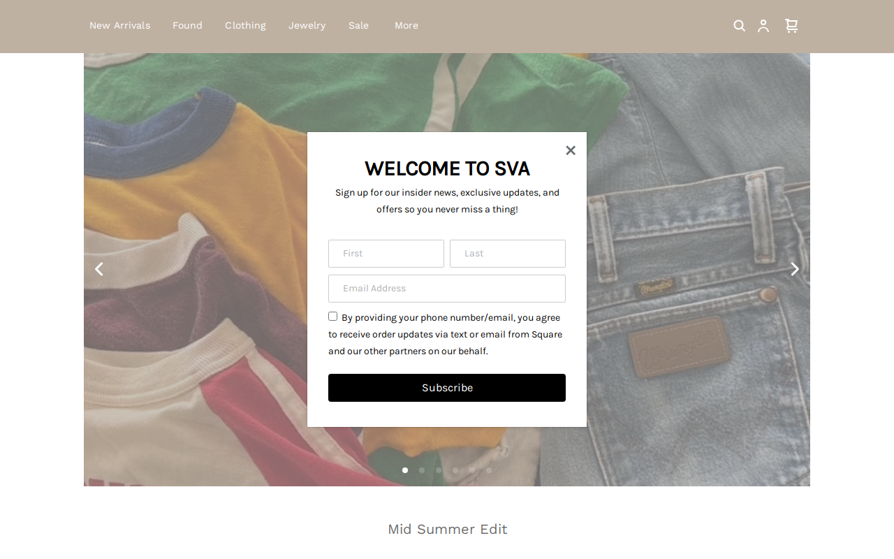 Shop Vintage Alley website preview