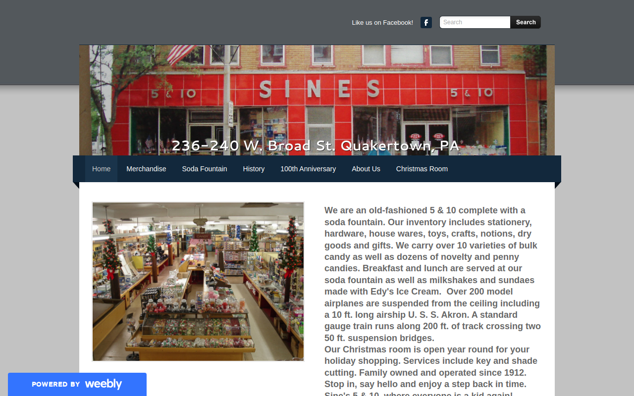 Sine's 5 & 10 Cent Store website preview