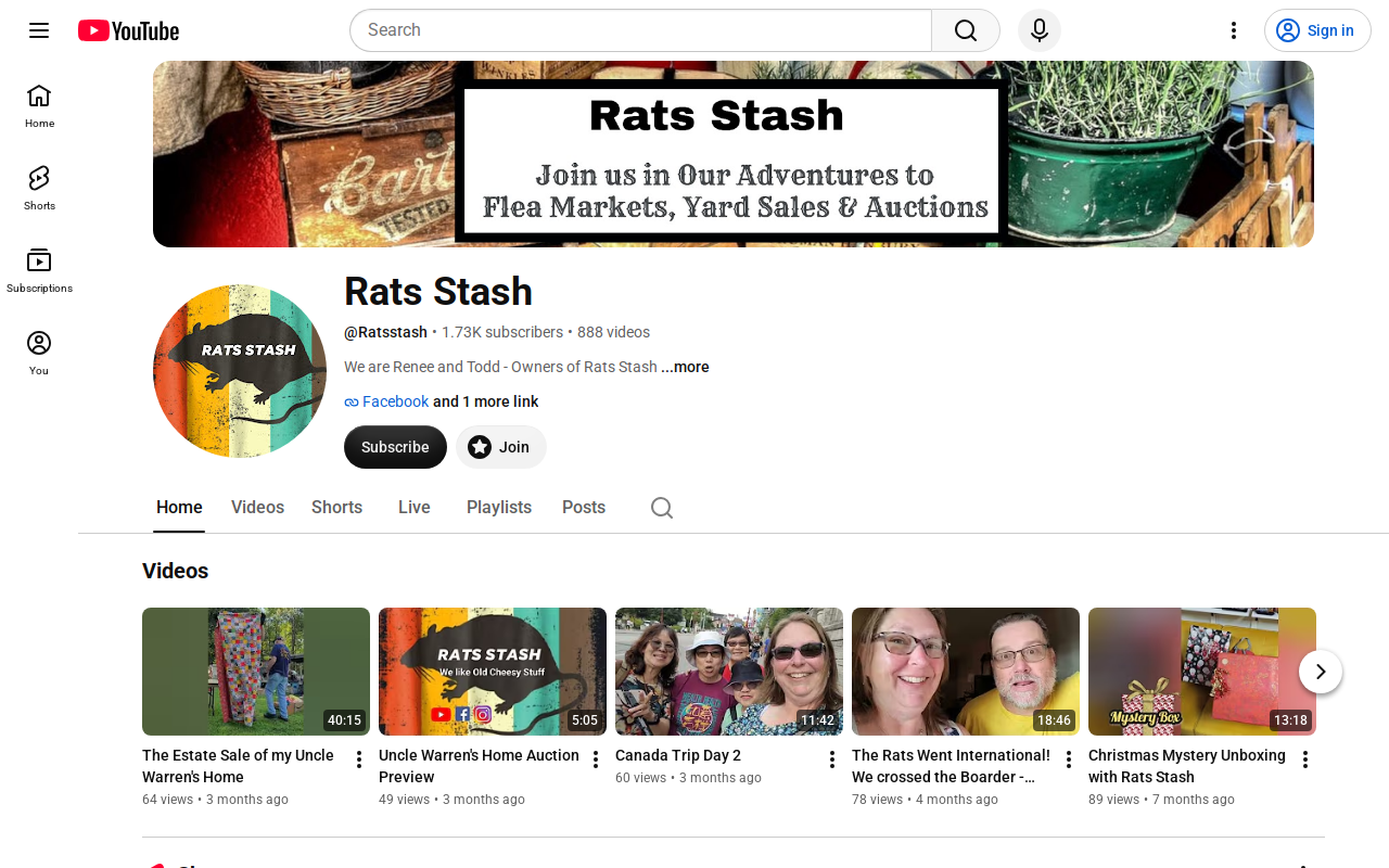 Rats Stash website preview