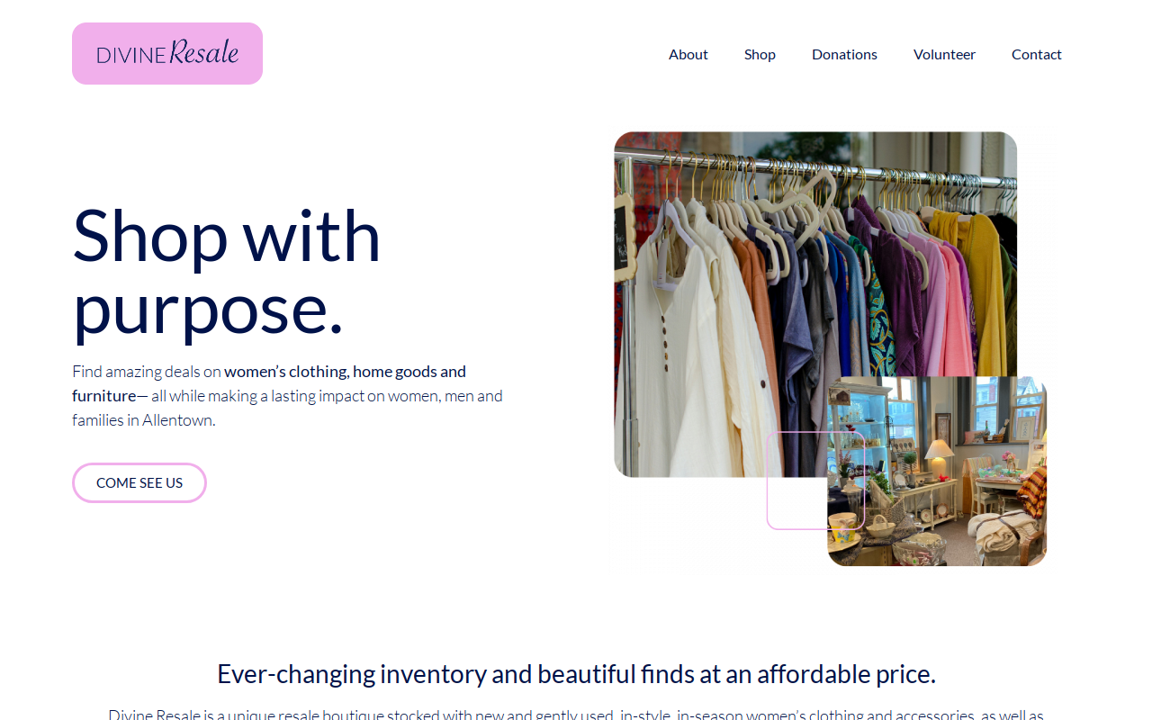 Divine Resale website preview