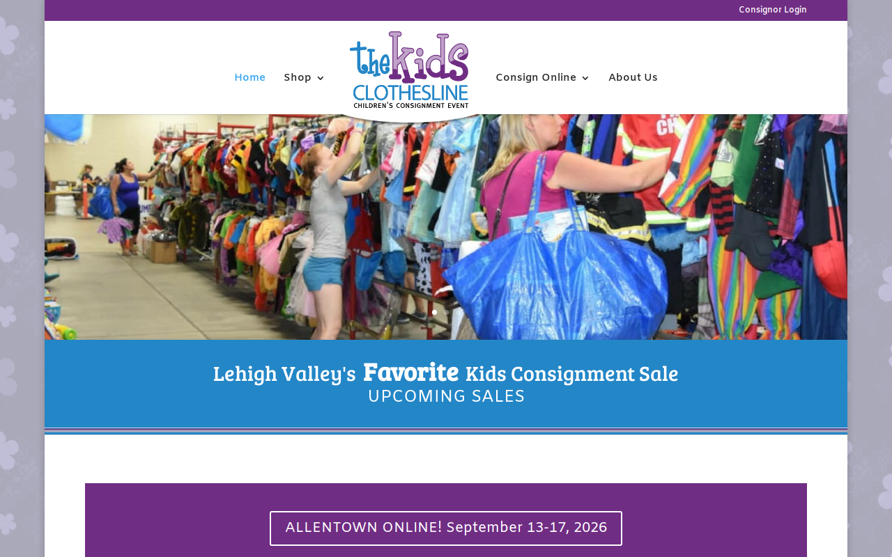 The Kids Clothesline website preview