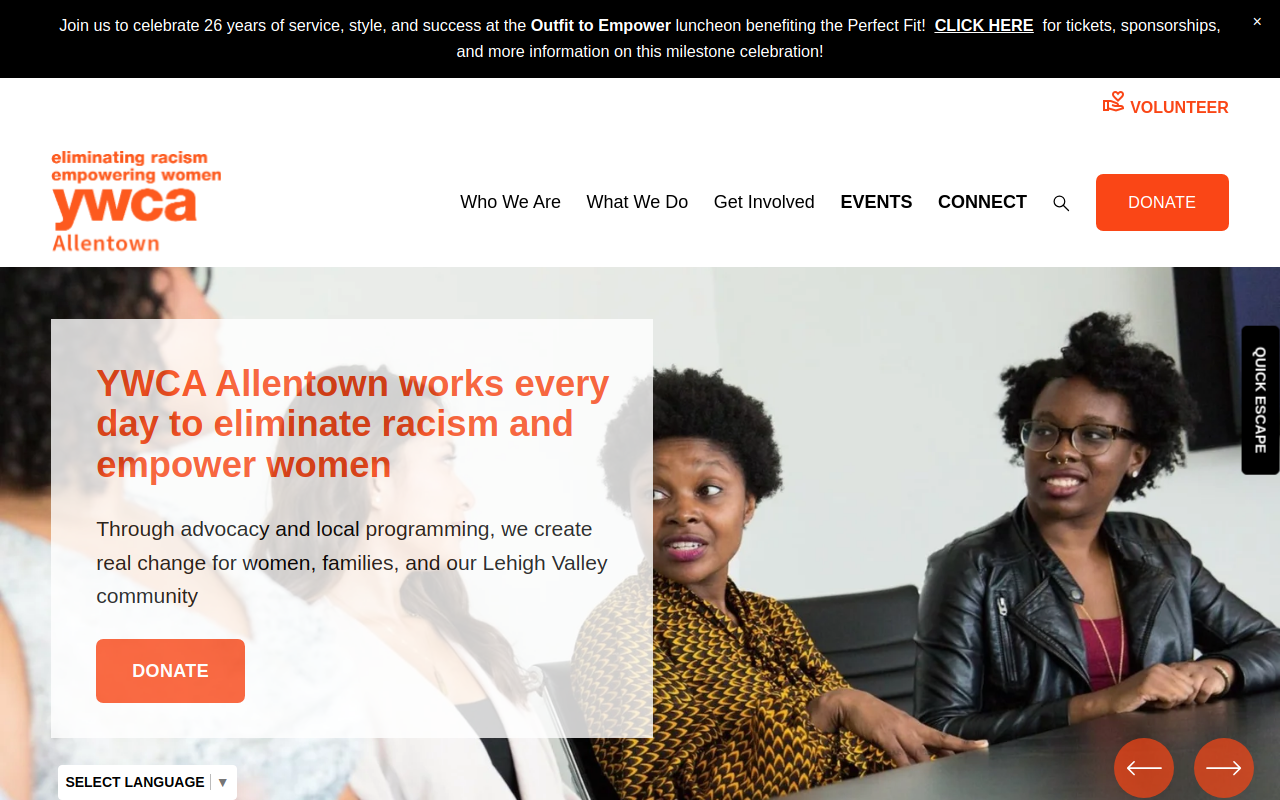 The Perfect Fit Resale Boutique of the YWCA Allentown website preview