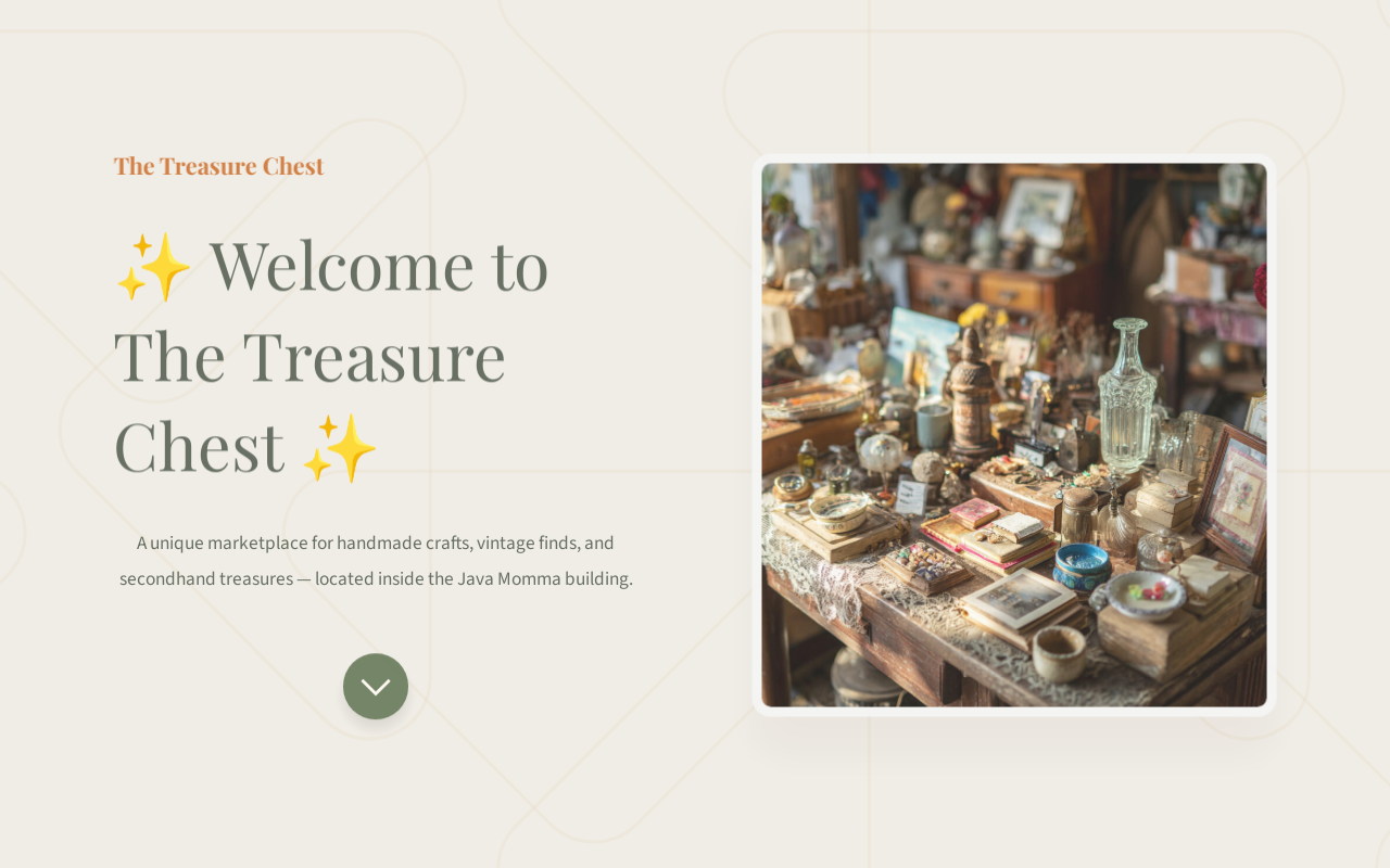 The Treasure Chest website preview