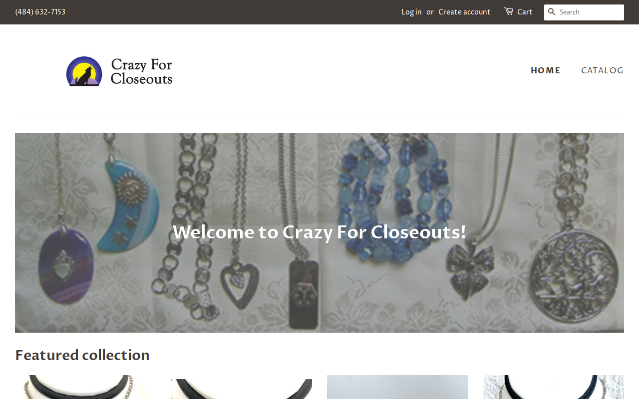 Crazy for Closeouts website preview