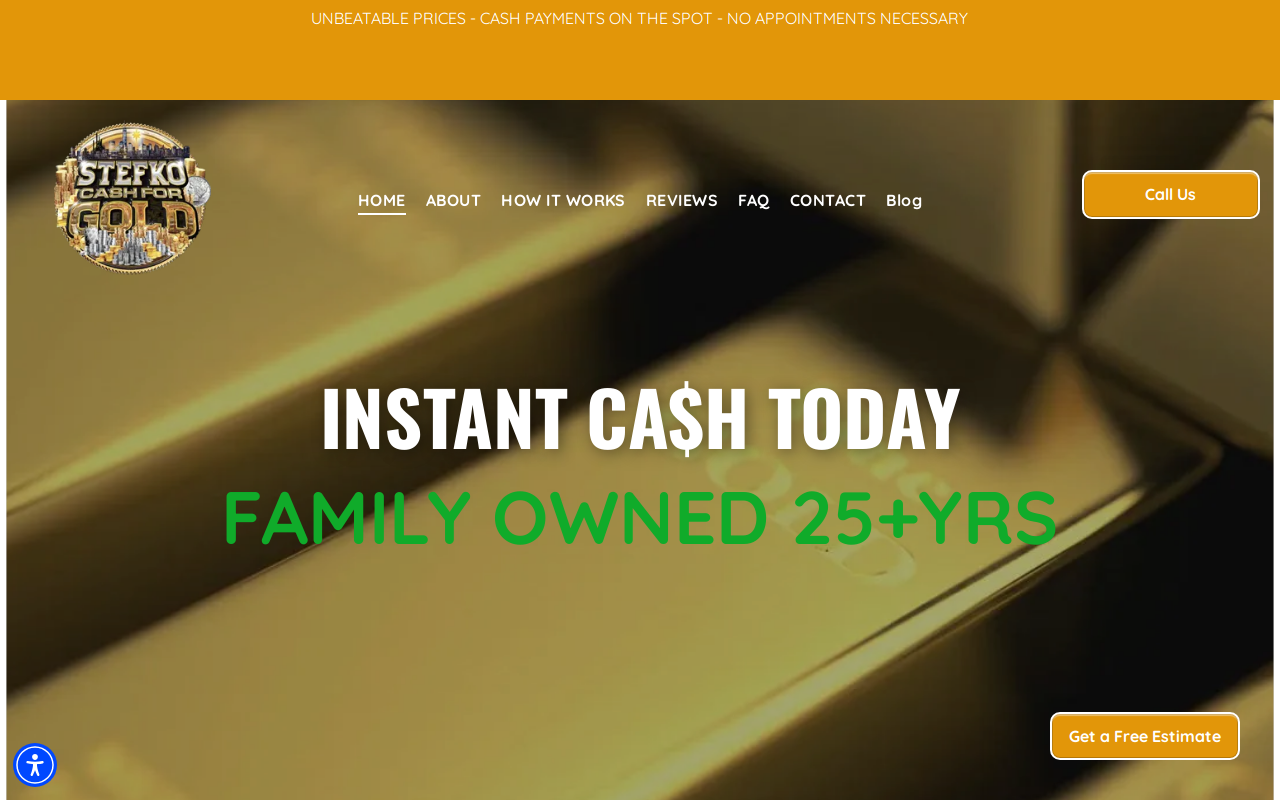 Stefko Cash for Gold website preview