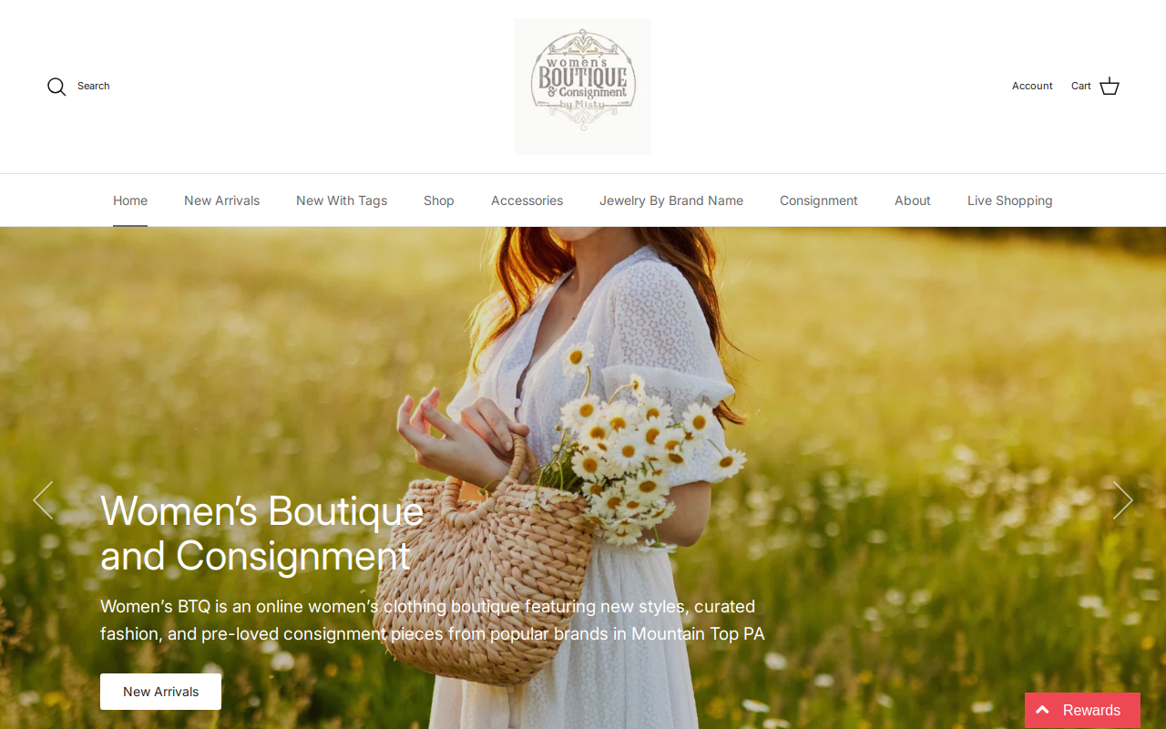Women's Boutique and Consignment website preview