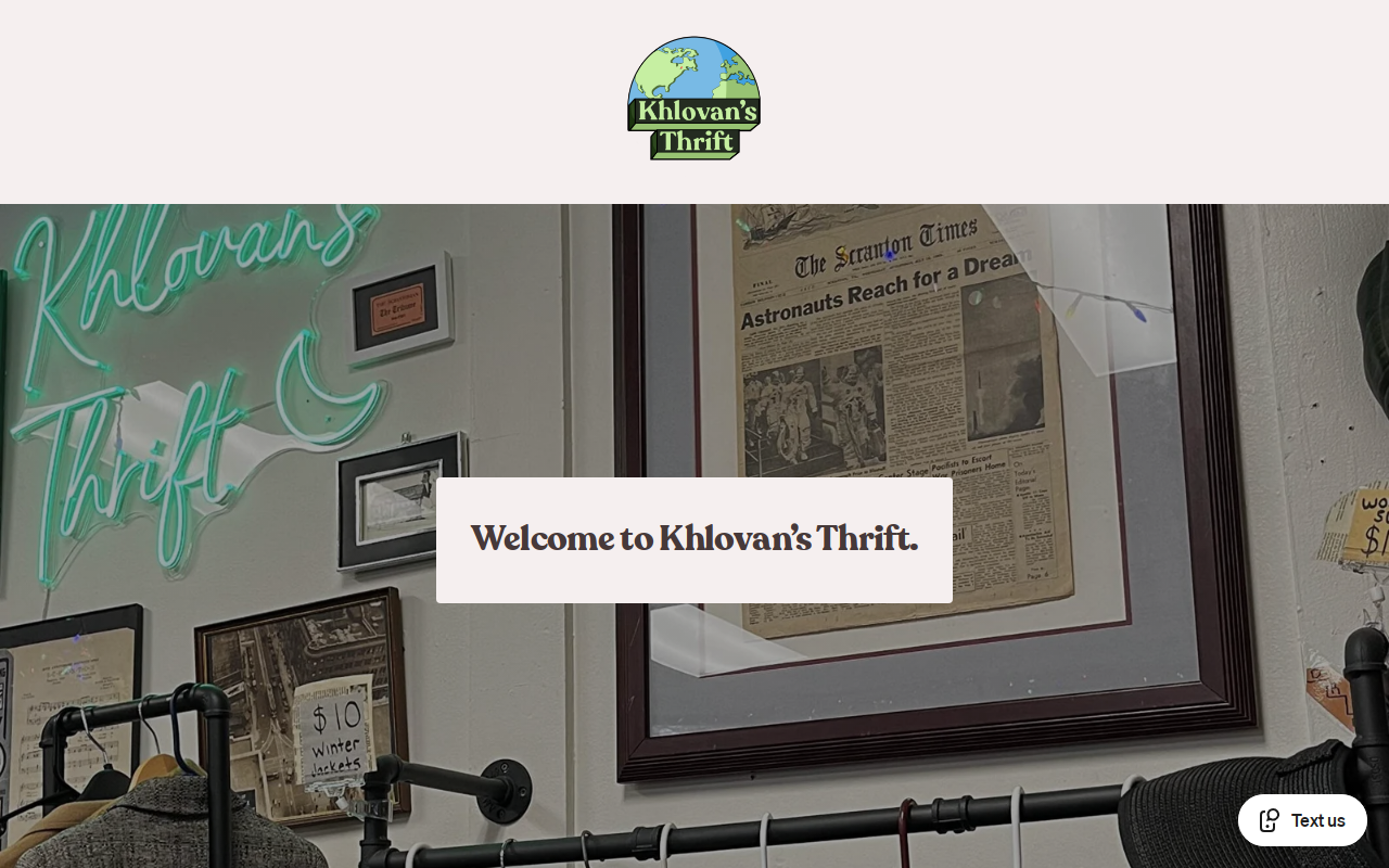 Khlovan’s Thrift website preview