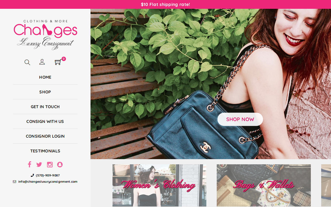 Changes Luxury Consignment website preview