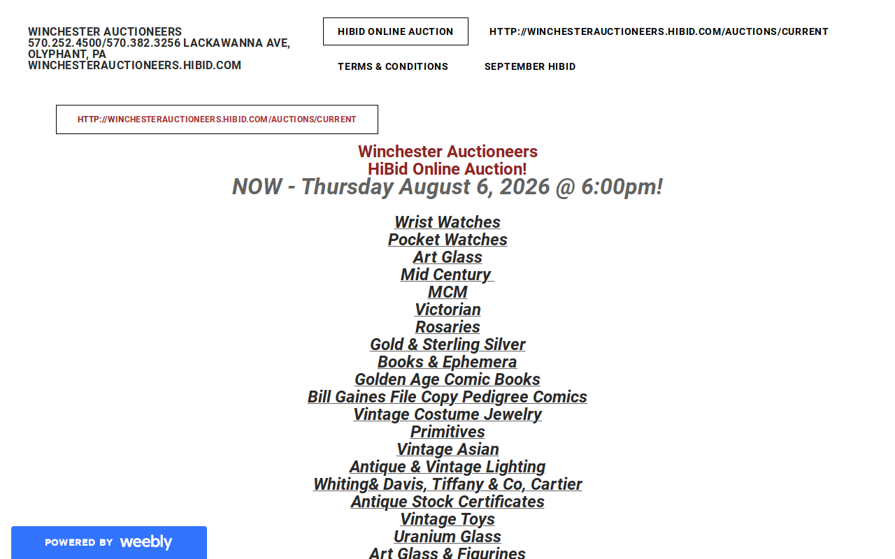 Winchester Auctioneers website preview
