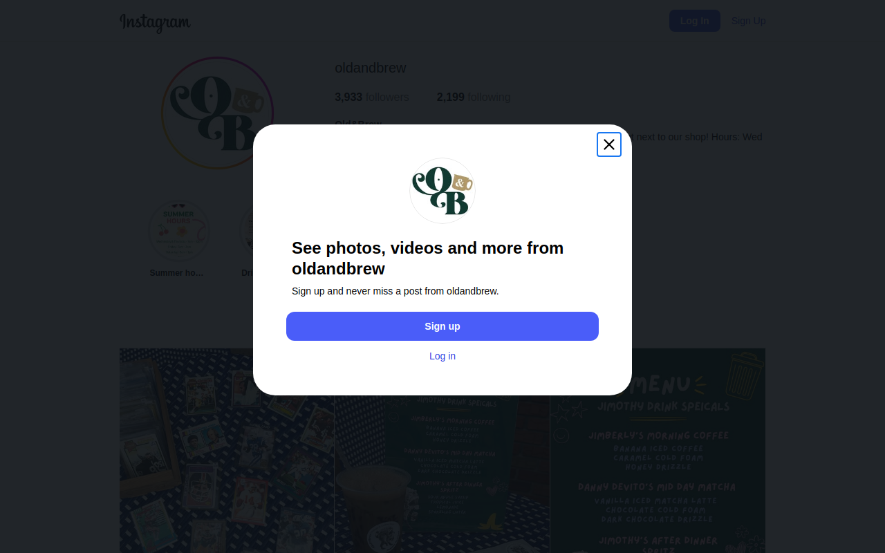 Old & Brew website preview