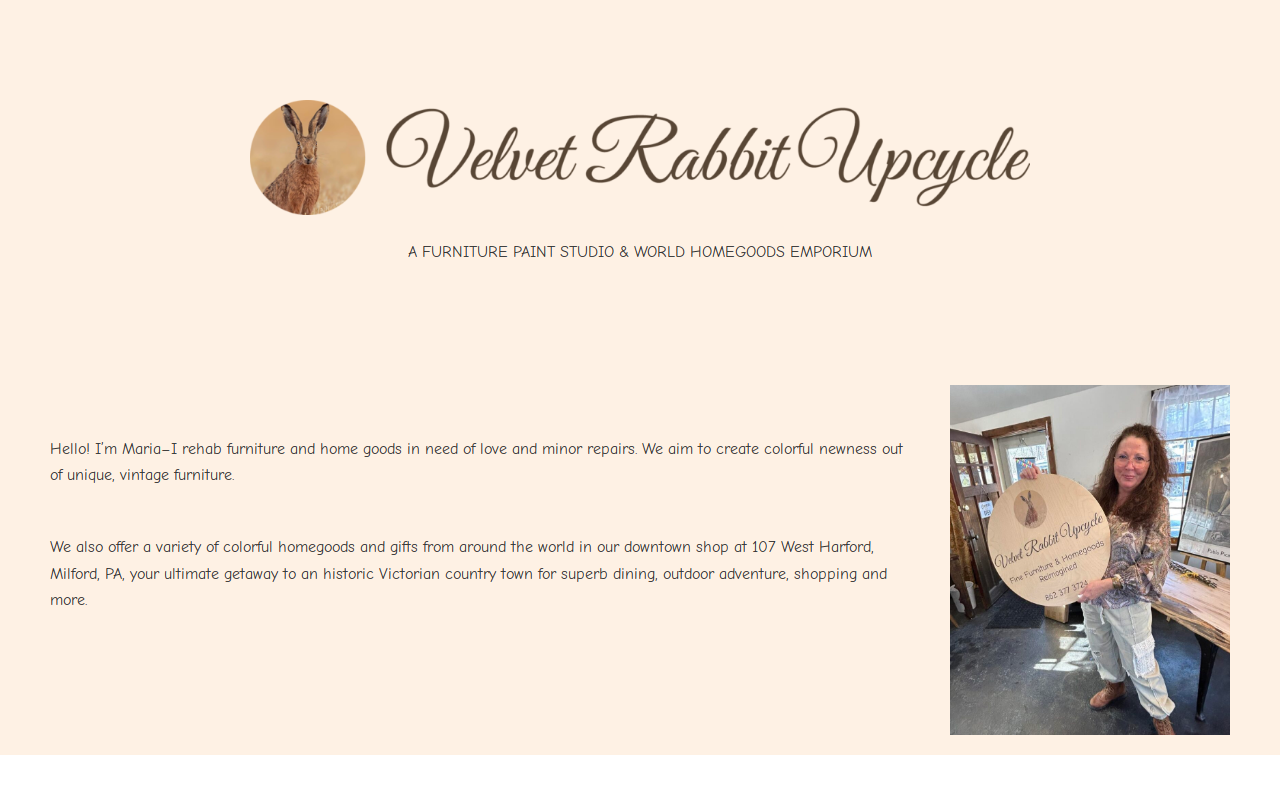 Velvet Rabbit Upcycle website preview
