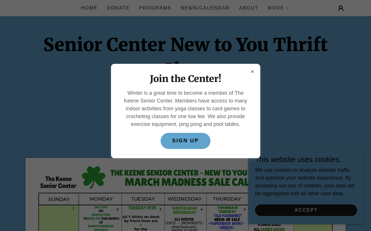 Keene Senior Center Thrift Shop website preview