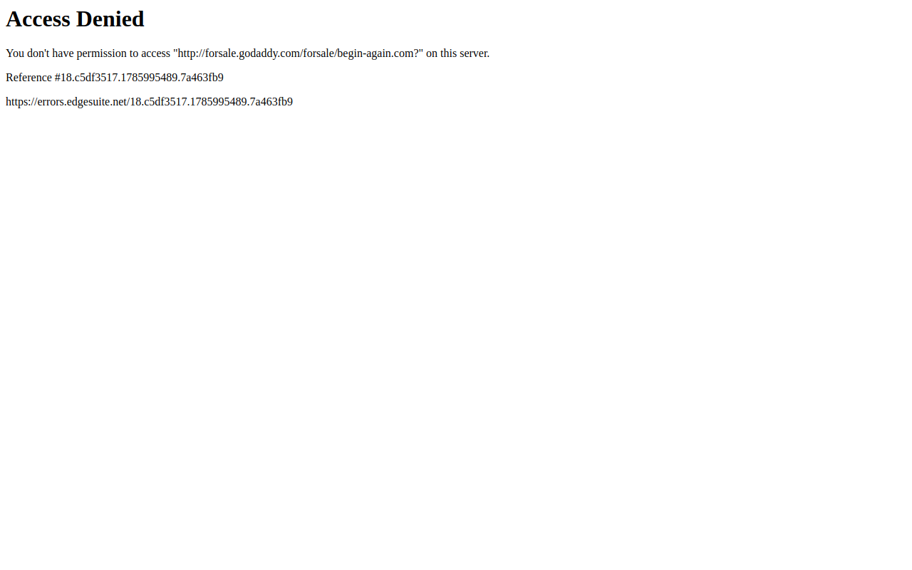 Begin Again website preview