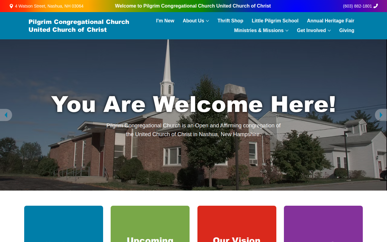 Pilgrim Church Thrift Shop website preview