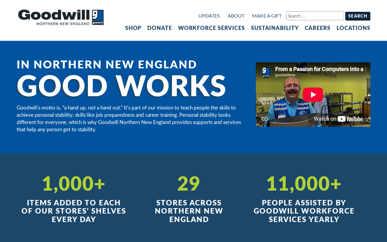Goodwill Store and Buy the Pound Outlet website preview