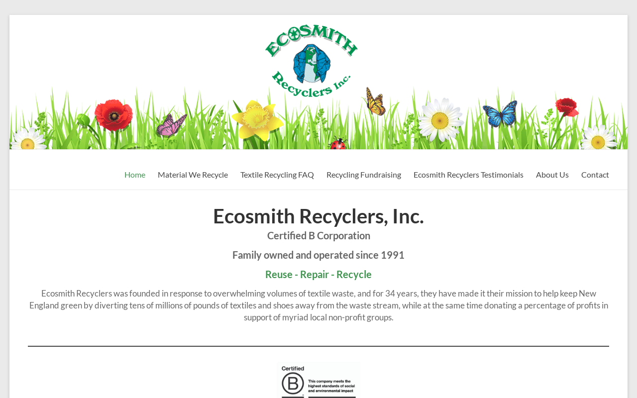 Ecosmith Recyclers Inc. website preview