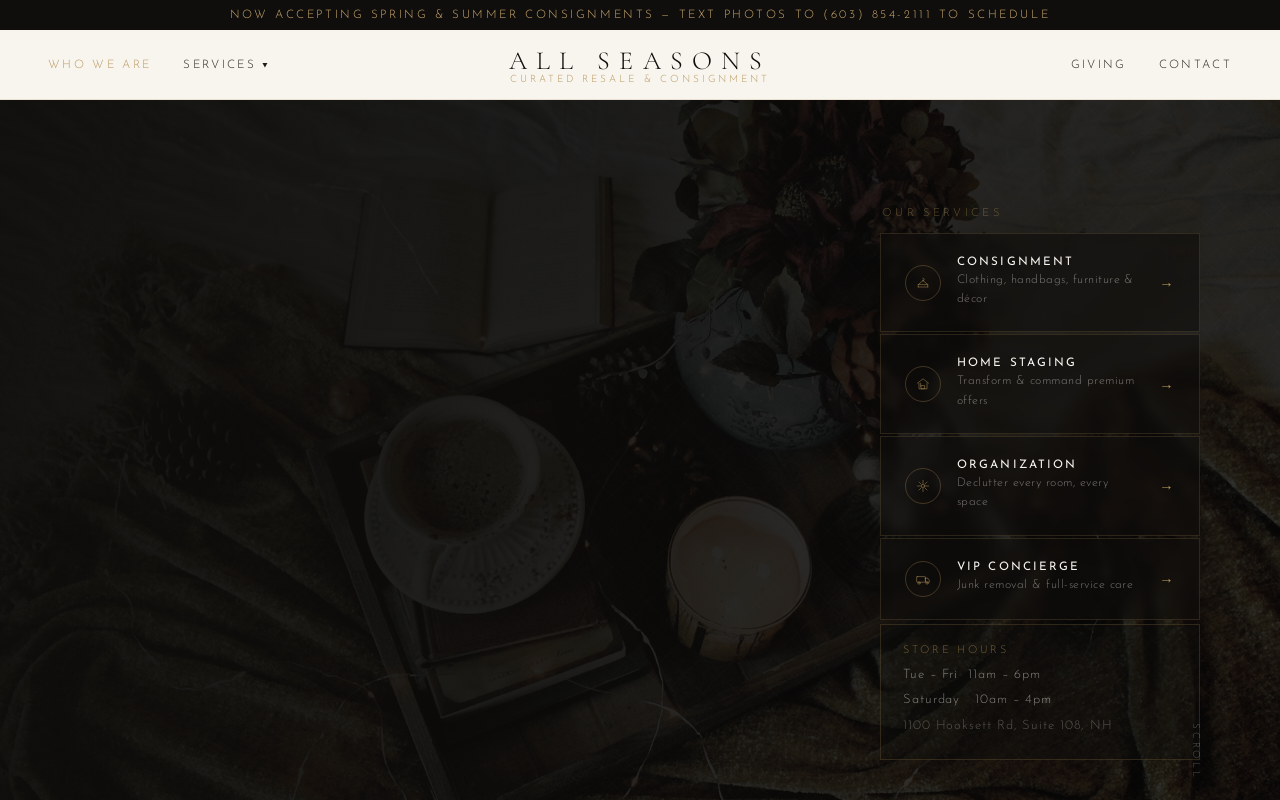 All Seasons Resale Shop Inc website preview