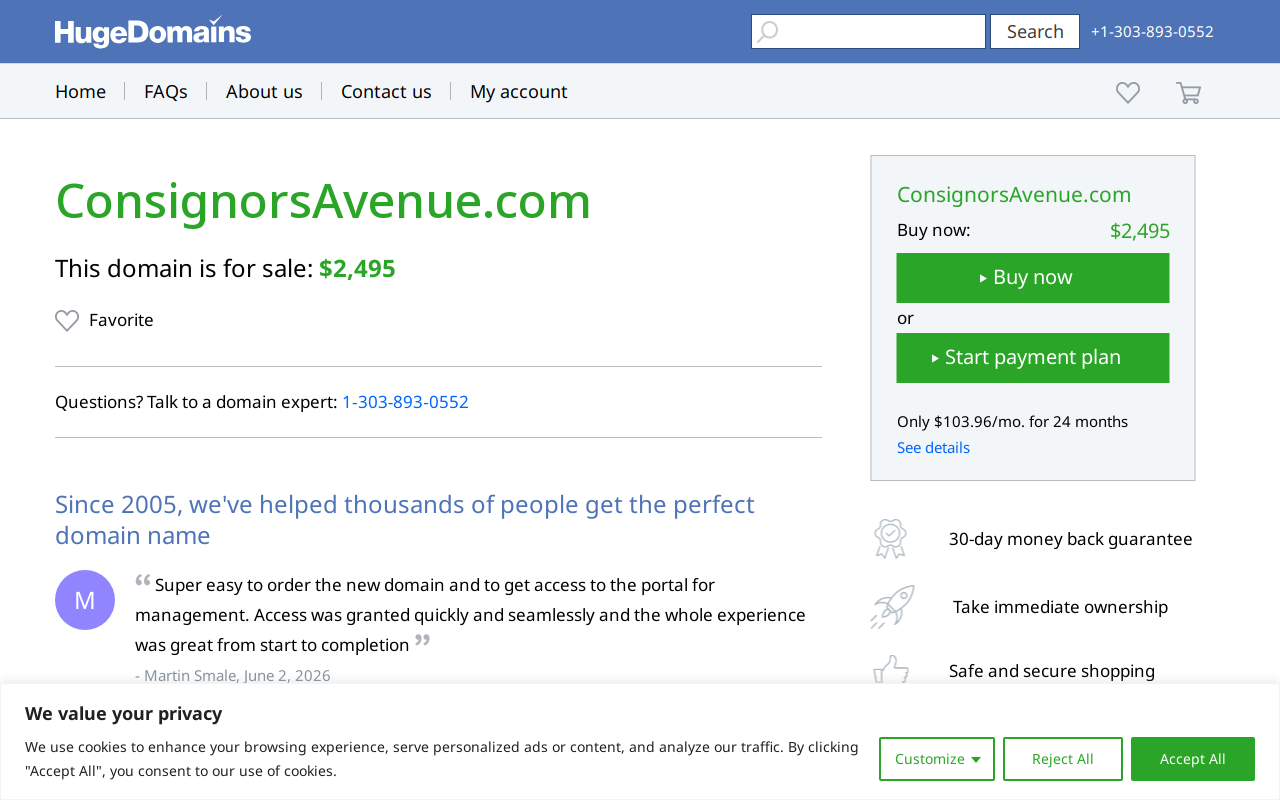 Consignor's Avenue website preview