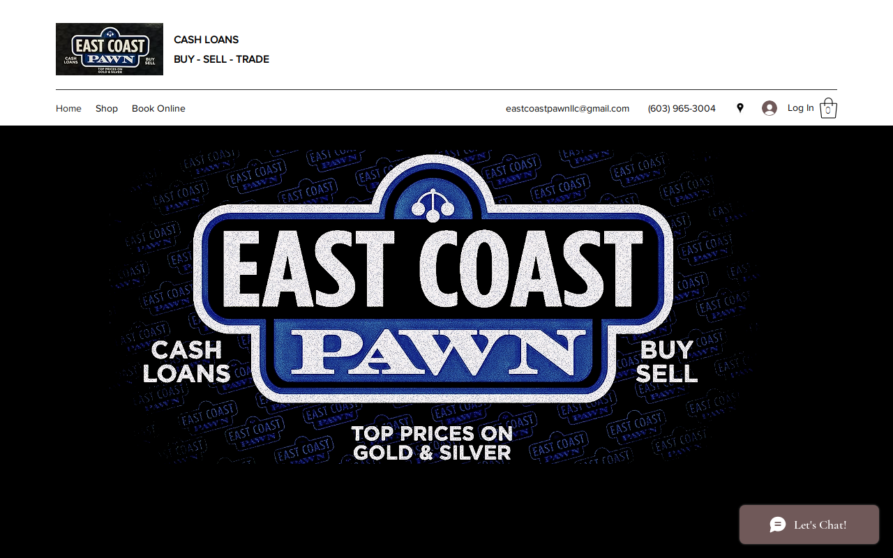 East Coast Pawn website preview