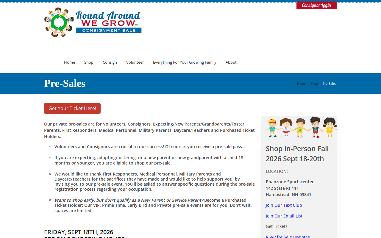 Round Around We Grow Consignment NH website preview