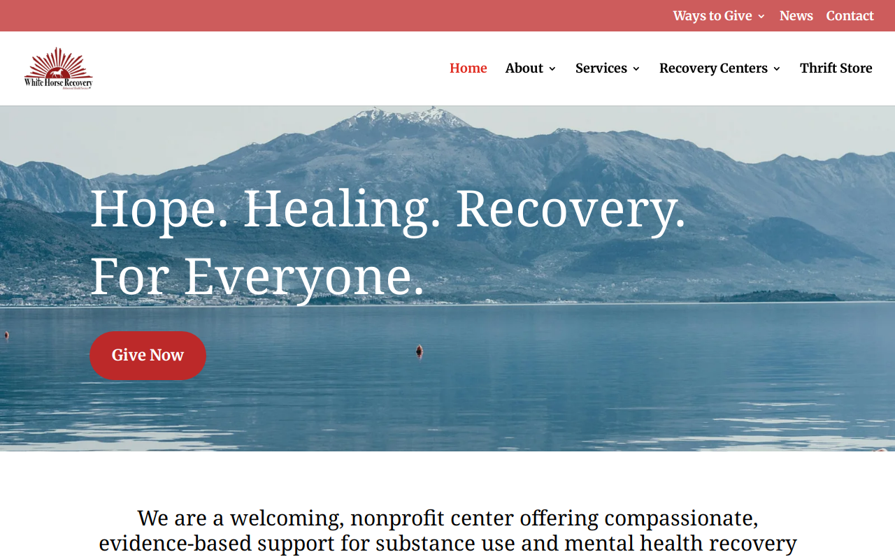White Horse Thrift Store website preview