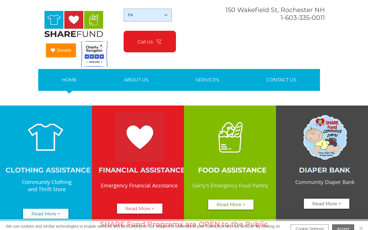 SHARE Clothing & Thrift Store website preview