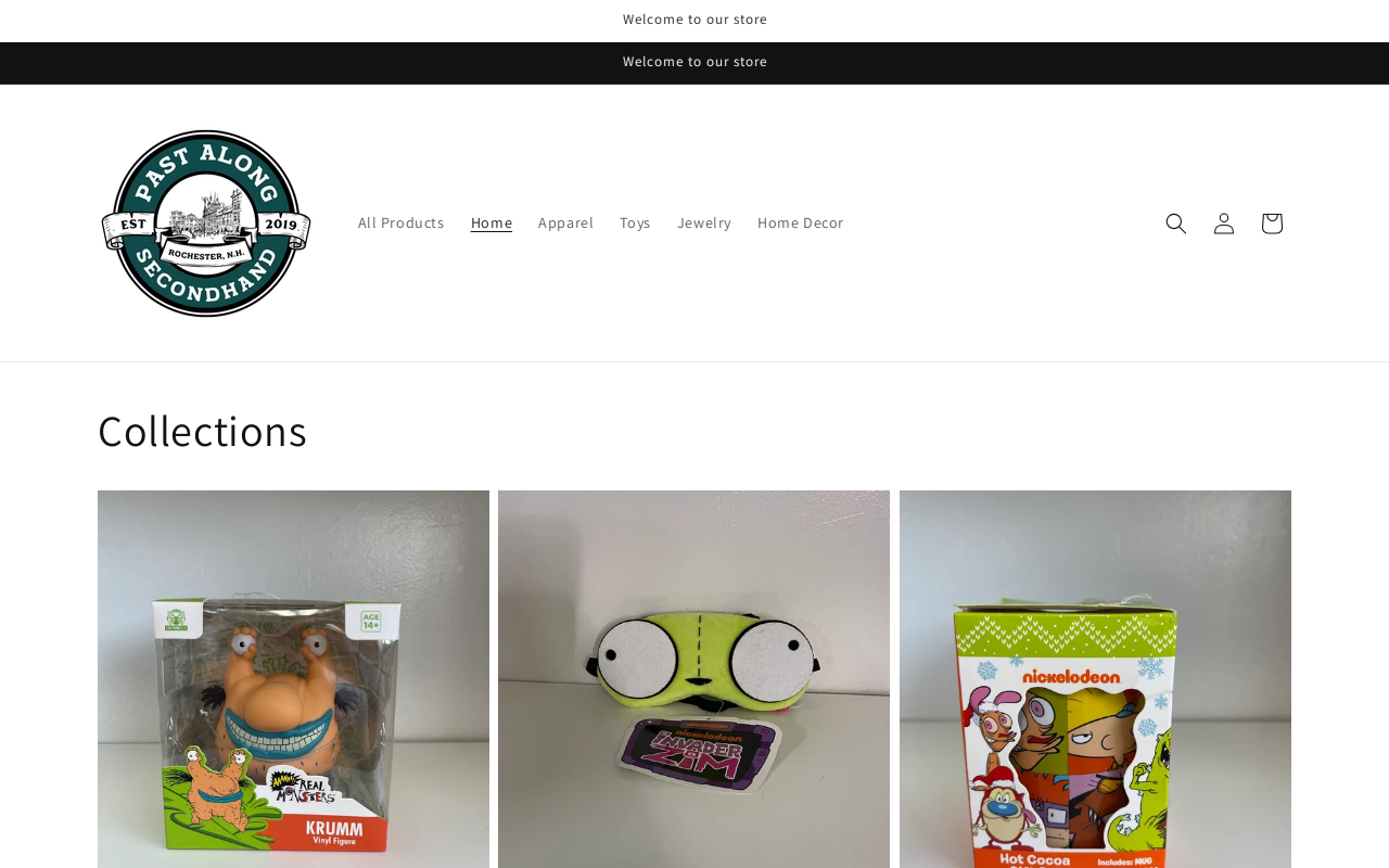 Past Along Secondhand website preview