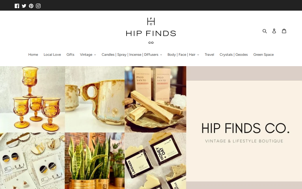 Hip Finds Company website preview